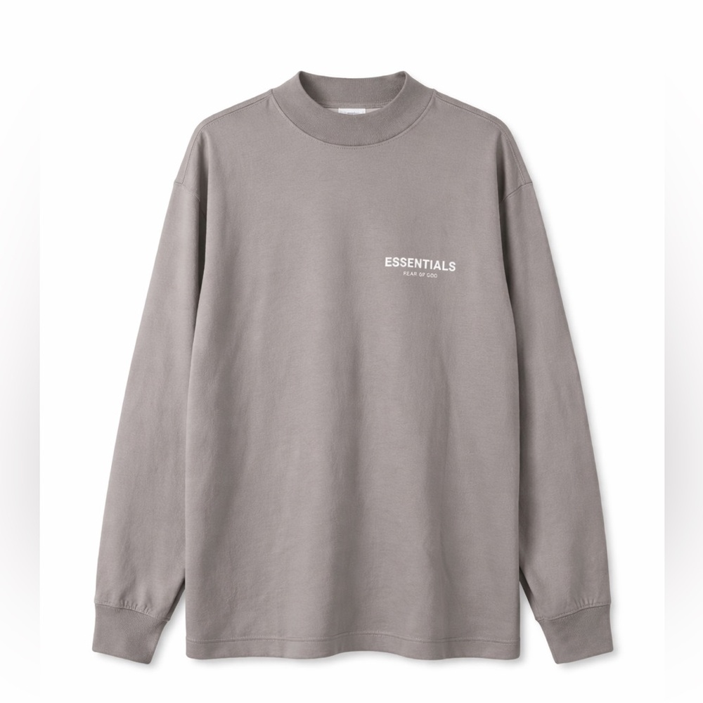 Fear of God Essentials Long Sleeve Tee - Desert Taupe/Gray-New With Tags